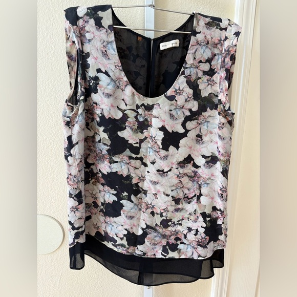 Rebecca Taylor Frosted Flower Print Silk Top - Size 6 - Picture 4 of 6